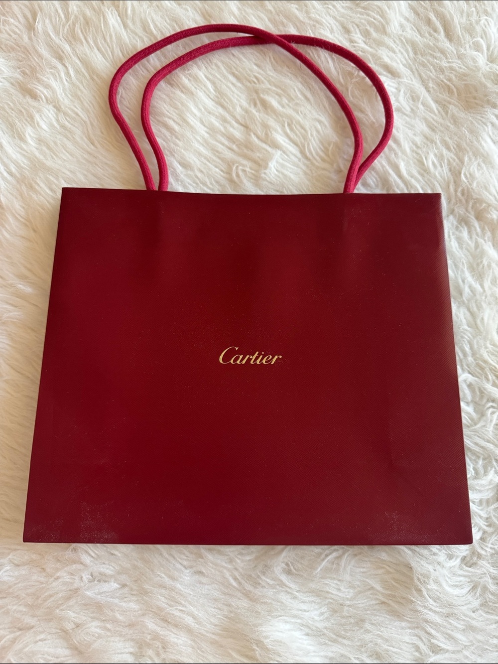 Cartier Red Gift Tote with Gold Logo